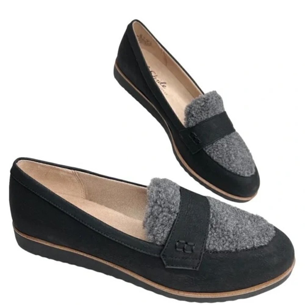 Life Stride Zee Cozy Slip-on Loafers Black Microsuede 7M women